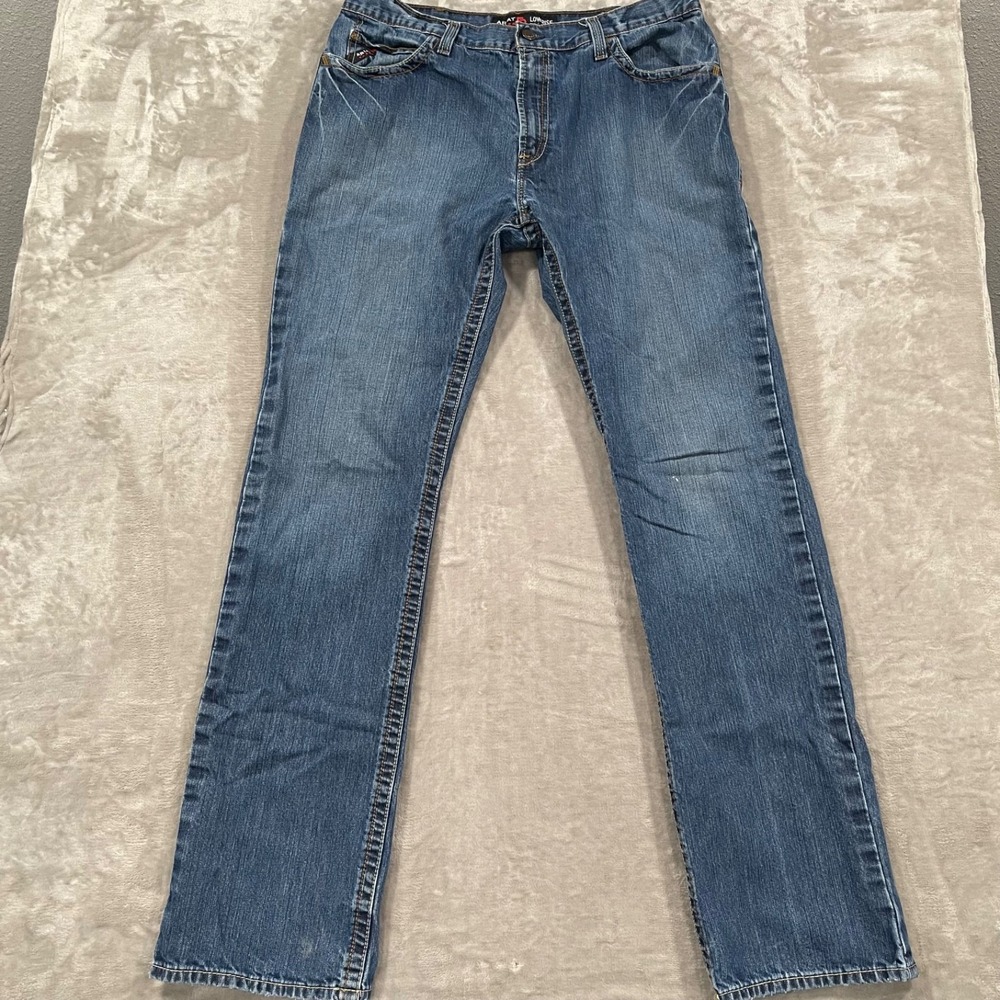 Ariat FR Jeans Mens 38x38 Blue M4 Low Rise Boot Cut Flame Resistant Workwear